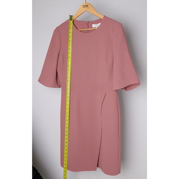 Reiss Myra Wrap Dress 8 Rose Pink Soft Girl Twee Minimalist Wedding Guest NWT - Picture 5 of 9